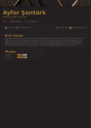 Pastacı Cv Örnekleri cv indir